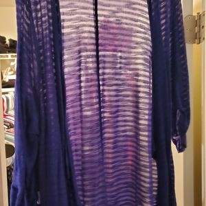 Purple quarter sleeve cardigan